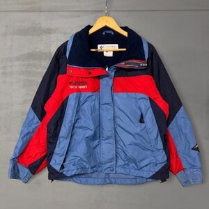 Columbia Tech Series Jacket Blue Red Colorblock Snow Vintage Womens Medium